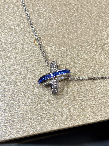[Olivia JW]LIENS DIAMOND SILVER NECKLACE