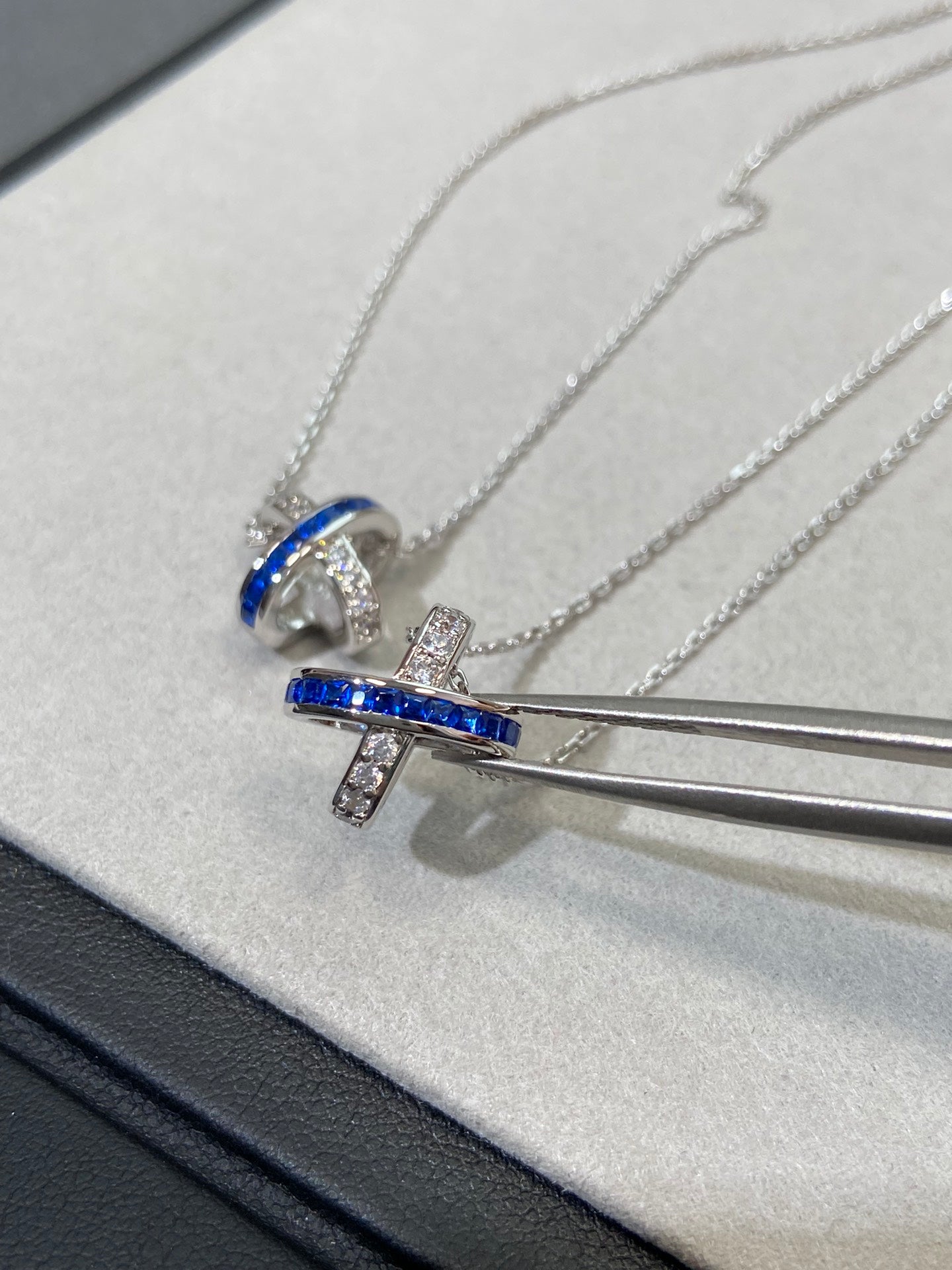 [Olivia JW]LIENS DIAMOND SILVER NECKLACE