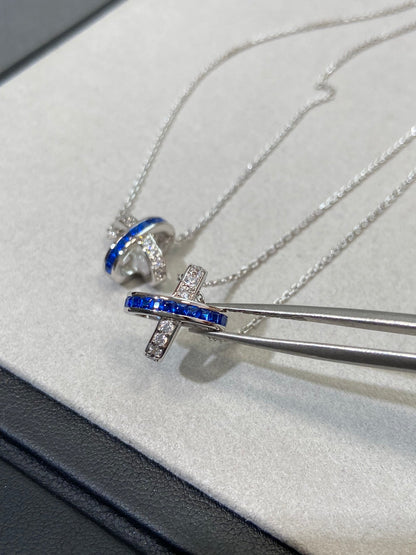 [Olivia JW]LIENS DIAMOND SILVER NECKLACE