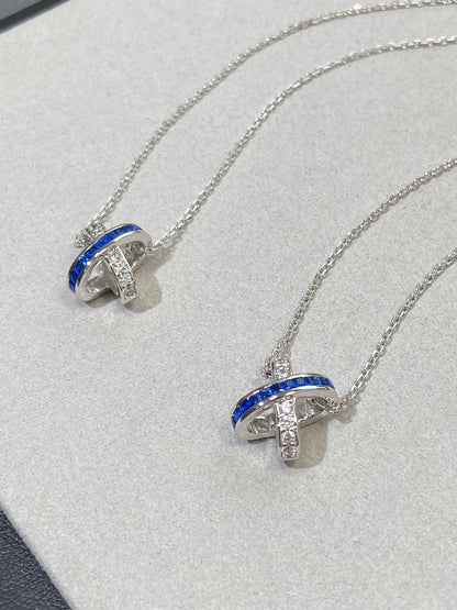 [Olivia JW]LIENS DIAMOND SILVER NECKLACE