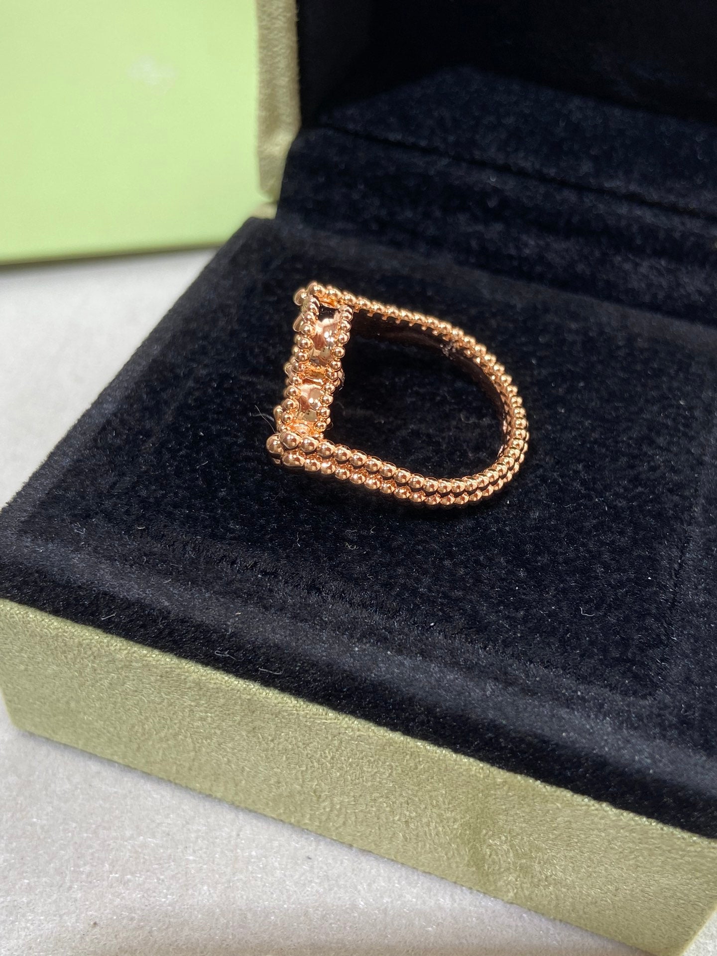 [Olivia JW]CLOVER RIVERSIBLE ROSE GOLD RING