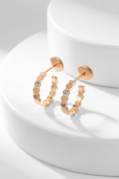 [Olivia JW]BEE LOVE DIAMOND HOOP EARRINGS