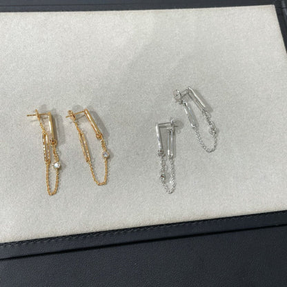 [Olivia JW]CHAINE CHAOS DIAMOND DROP EARRINGS