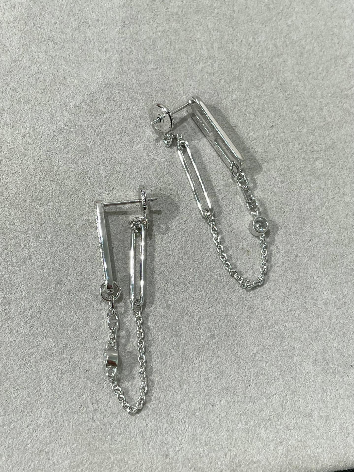 [Olivia JW]CHAINE CHAOS DIAMOND DROP EARRINGS
