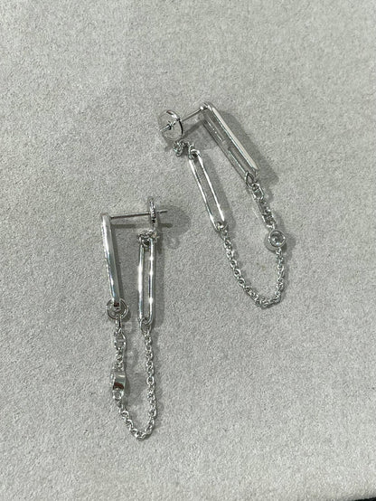[Olivia JW]CHAINE CHAOS DIAMOND DROP EARRINGS