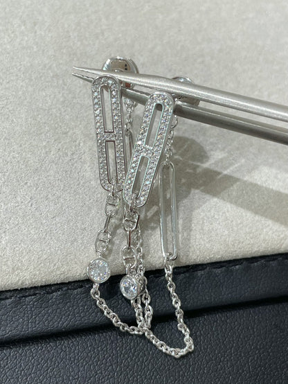 [Olivia JW]CHAINE CHAOS DIAMOND DROP EARRINGS