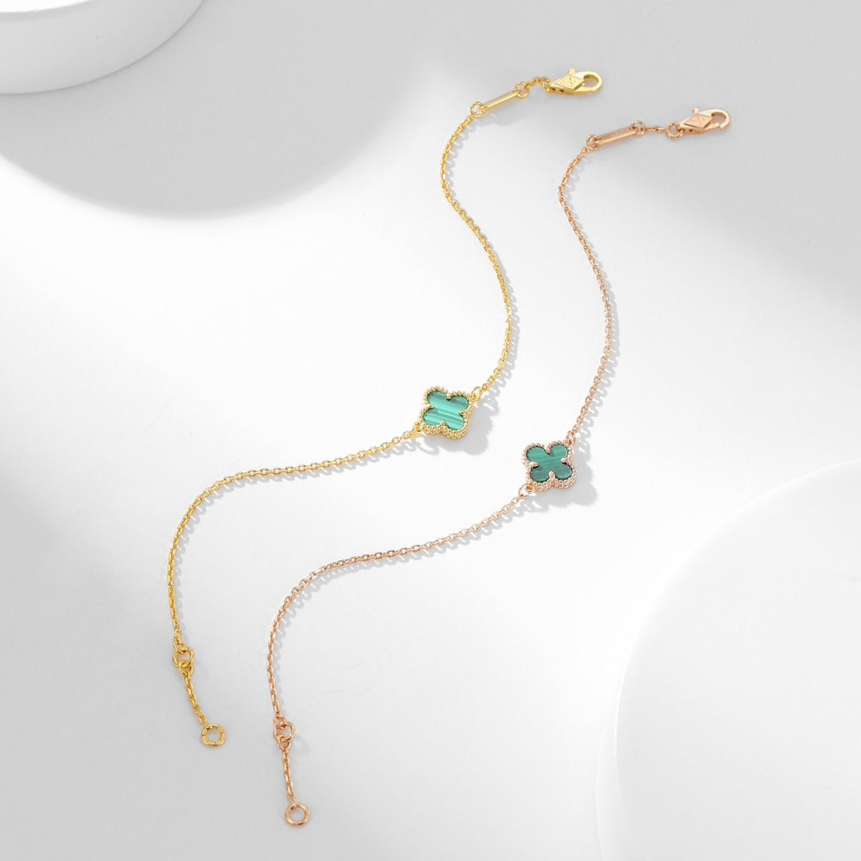 [Olivia JW]CLOVER BRACELET MALACHITE 1 MOTIF