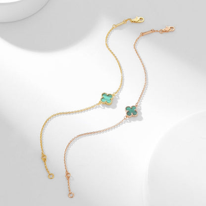 [Olivia JW]CLOVER BRACELET MALACHITE 1 MOTIF