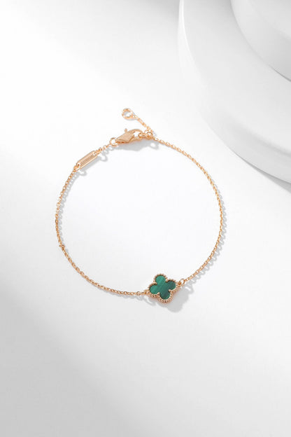 [Olivia JW]CLOVER BRACELET MALACHITE 1 MOTIF
