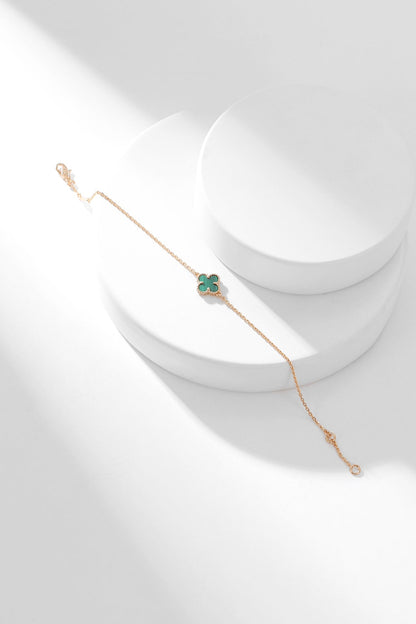 [Olivia JW]CLOVER BRACELET MALACHITE 1 MOTIF