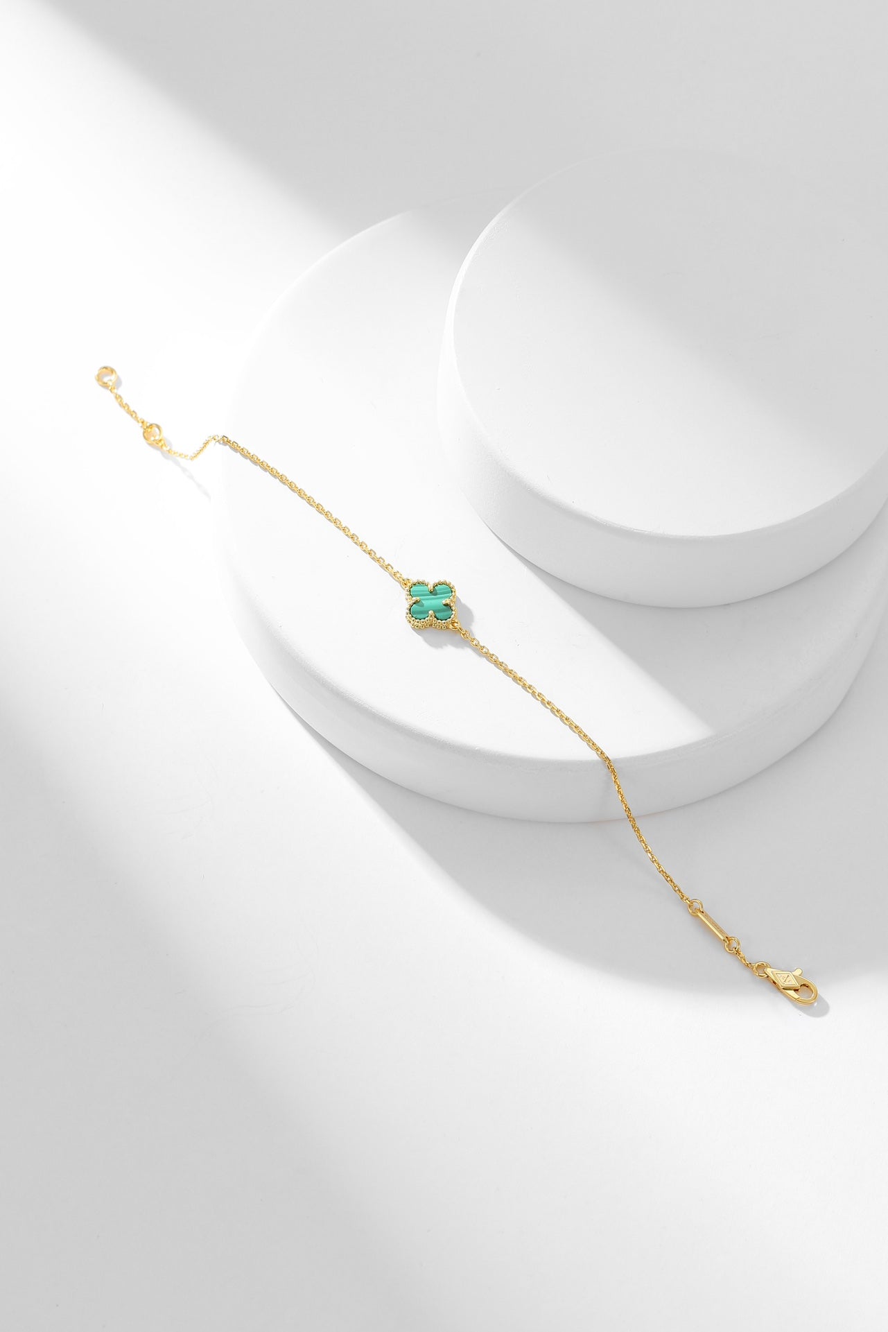 [Olivia JW]CLOVER BRACELET MALACHITE 1 MOTIF