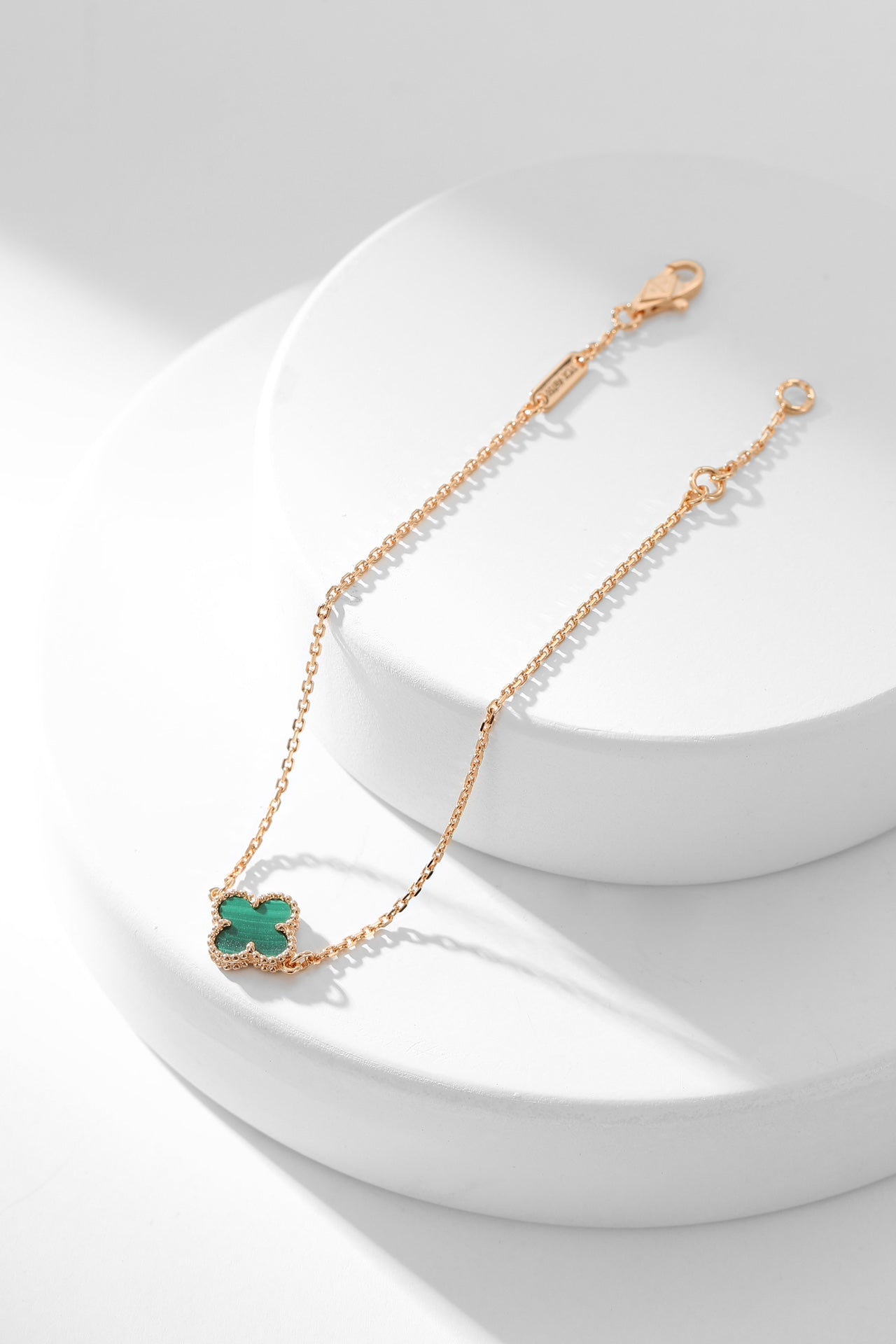 [Olivia JW]CLOVER BRACELET MALACHITE 1 MOTIF