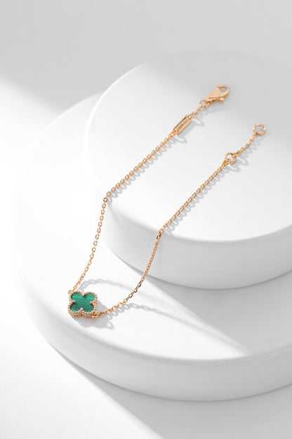 [Olivia JW]CLOVER BRACELET MALACHITE 1 MOTIF