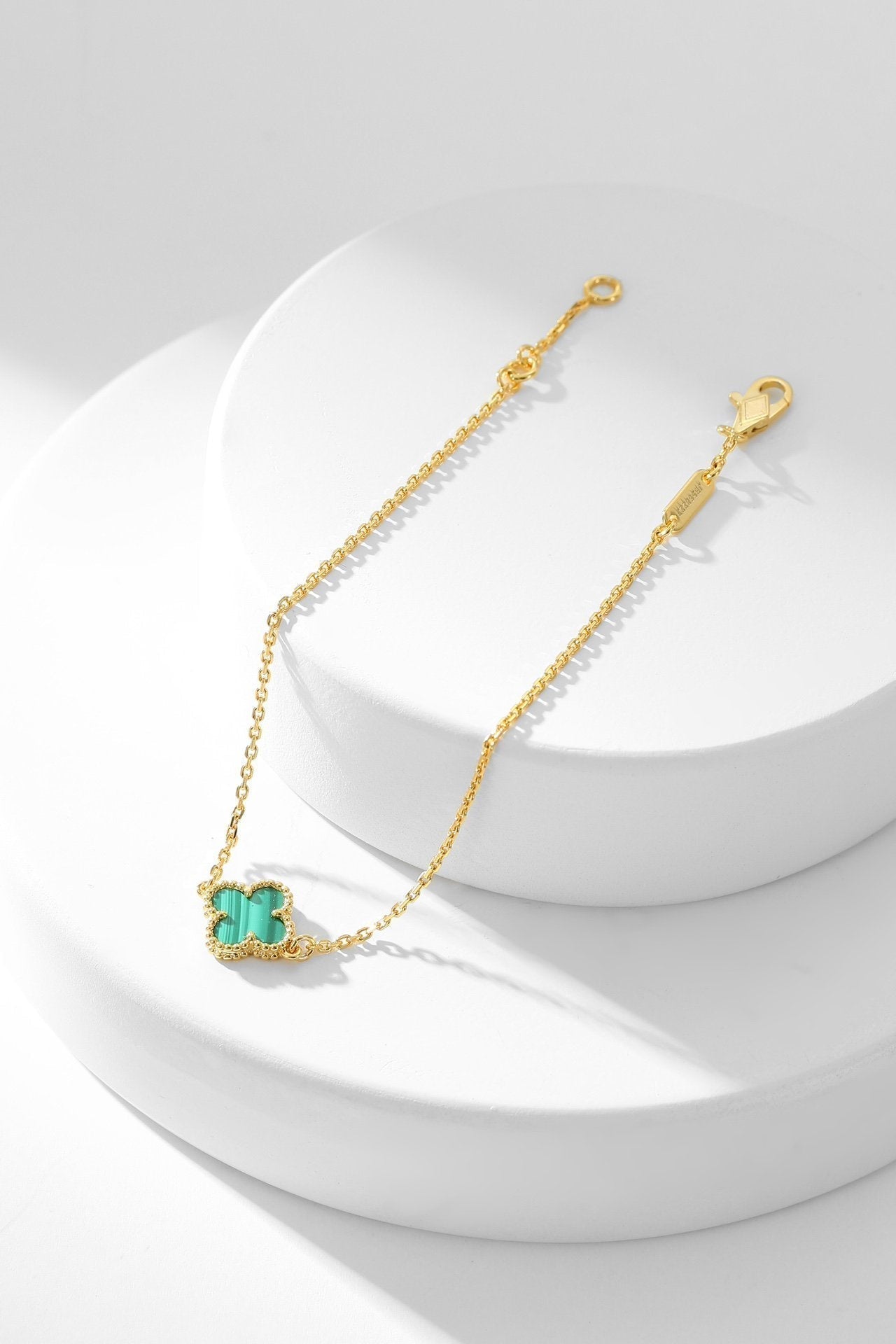 [Olivia JW]CLOVER BRACELET MALACHITE 1 MOTIF