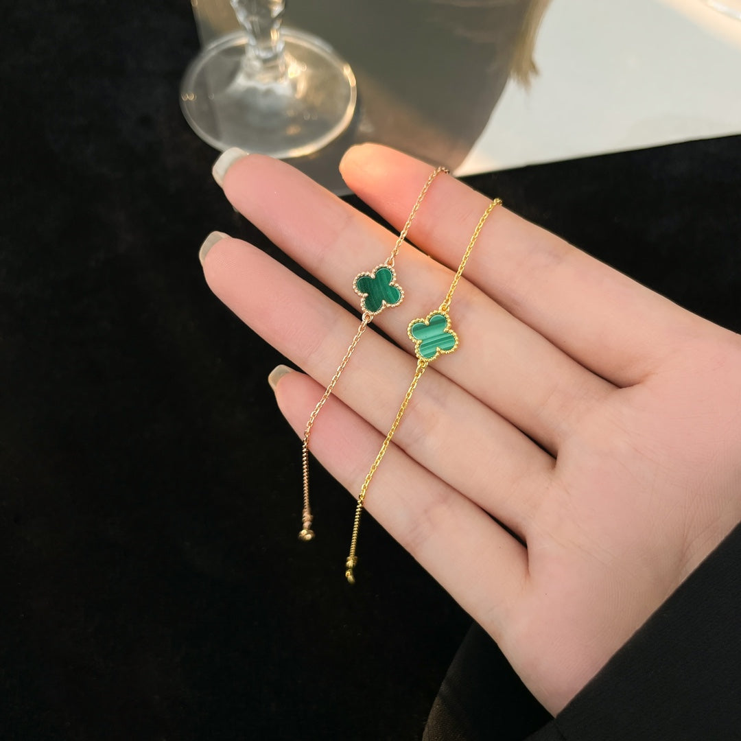 [Olivia JW]CLOVER BRACELET MALACHITE 1 MOTIF
