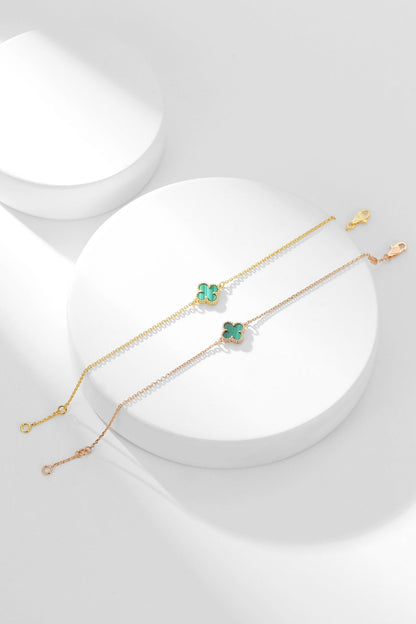 [Olivia JW]CLOVER BRACELET MALACHITE 1 MOTIF