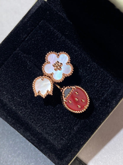[Olivia JW]LUCKY 3 MOTIF ROSE GOLD RING