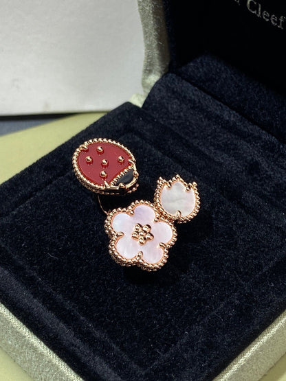 [Olivia JW]LUCKY 3 MOTIF ROSE GOLD RING