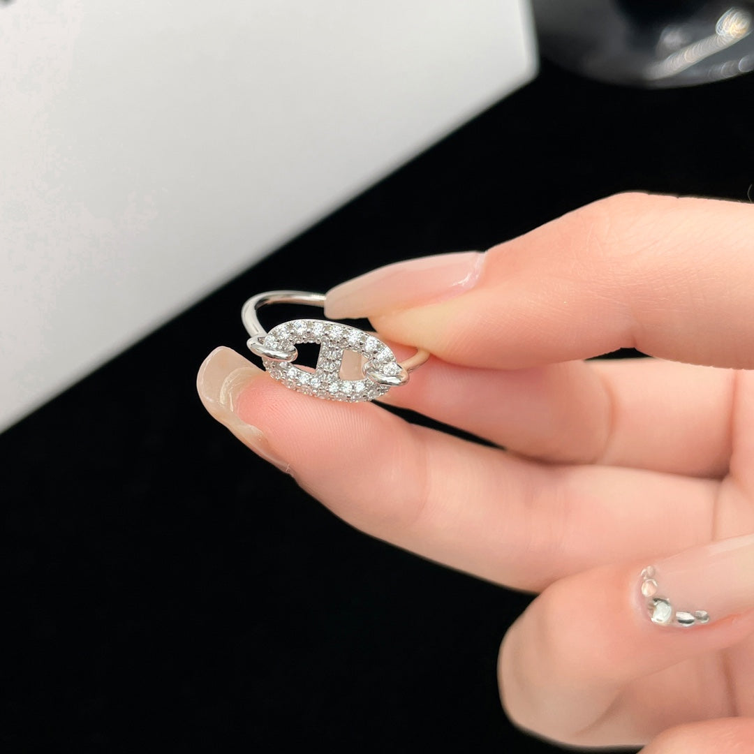[Olivia JW]RONDE SMALL SILVER DIAMOND RING