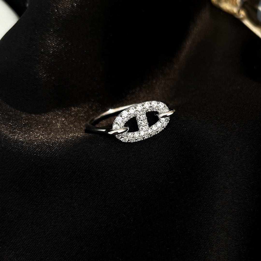 [Olivia JW]RONDE SMALL SILVER DIAMOND RING