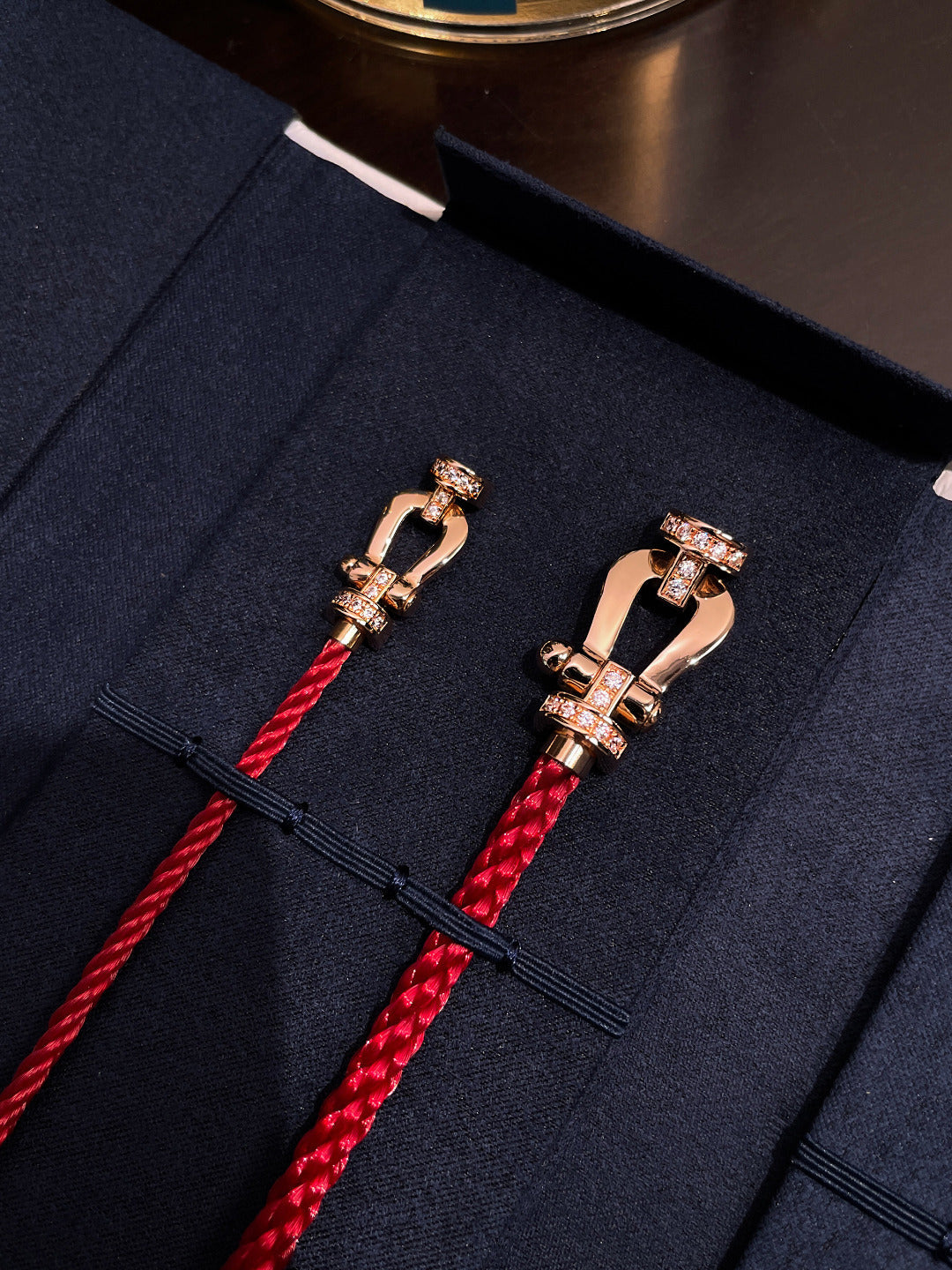 [Olivia JW]FORCE 10 HALF DIAMOND PINK GOLD RED CORDERI LARGE AND MEDIUM MODEL