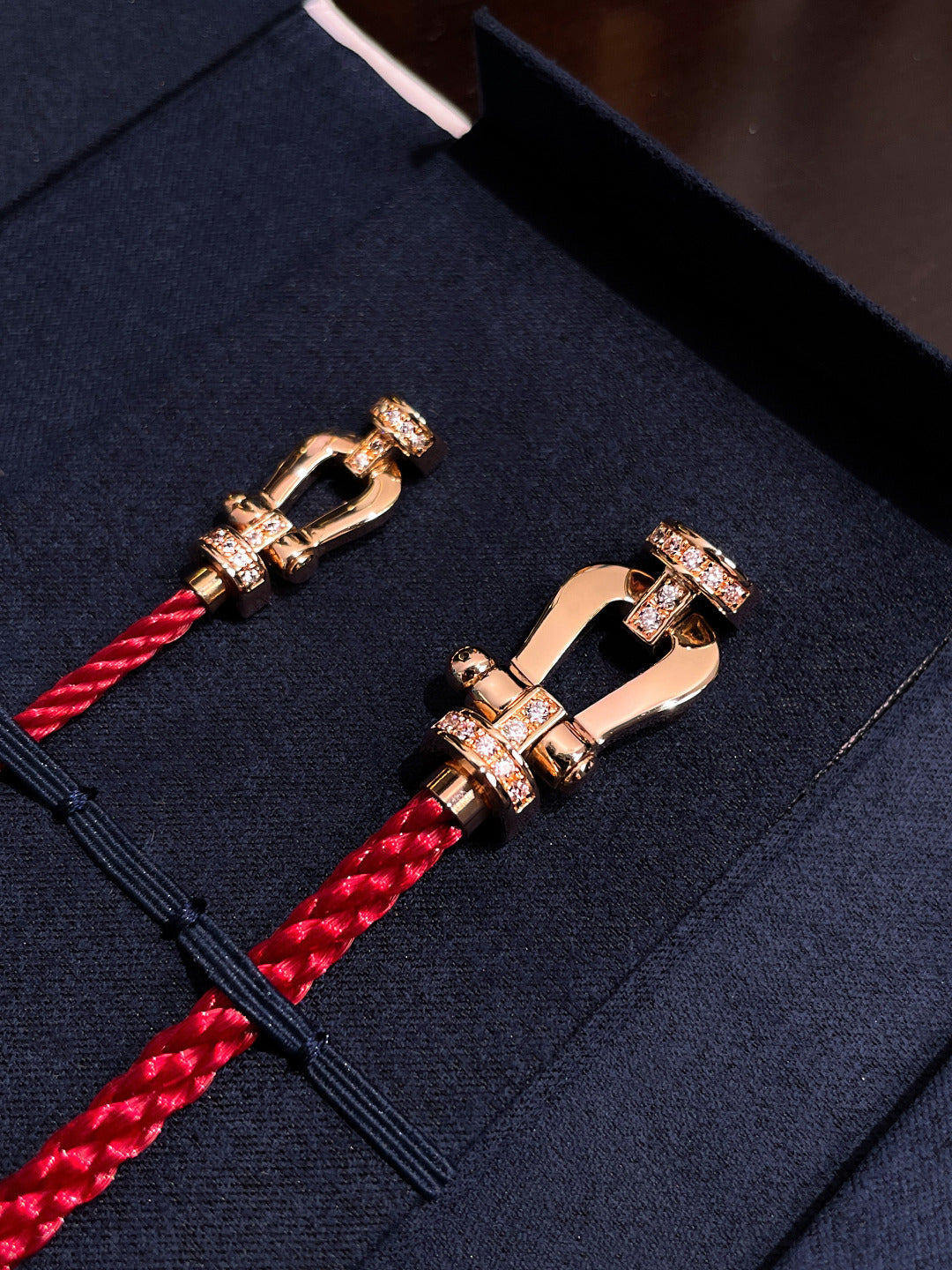 [Olivia JW]FORCE 10 HALF DIAMOND PINK GOLD RED CORDERI LARGE AND MEDIUM MODEL