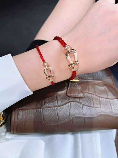[Olivia JW]FORCE 10 HALF DIAMOND PINK GOLD RED CORDERI LARGE AND MEDIUM MODEL