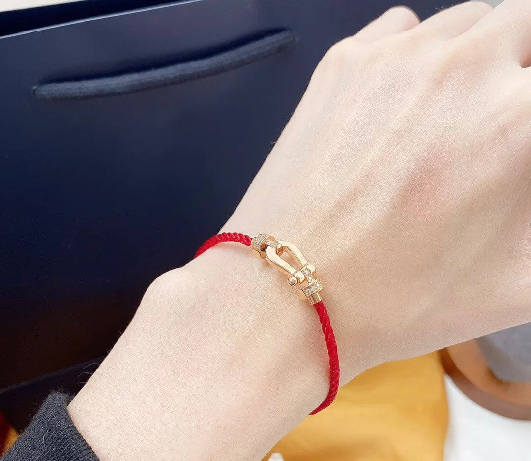 [Olivia JW]FORCE 10 HALF DIAMOND PINK GOLD RED CORDERI LARGE AND MEDIUM MODEL