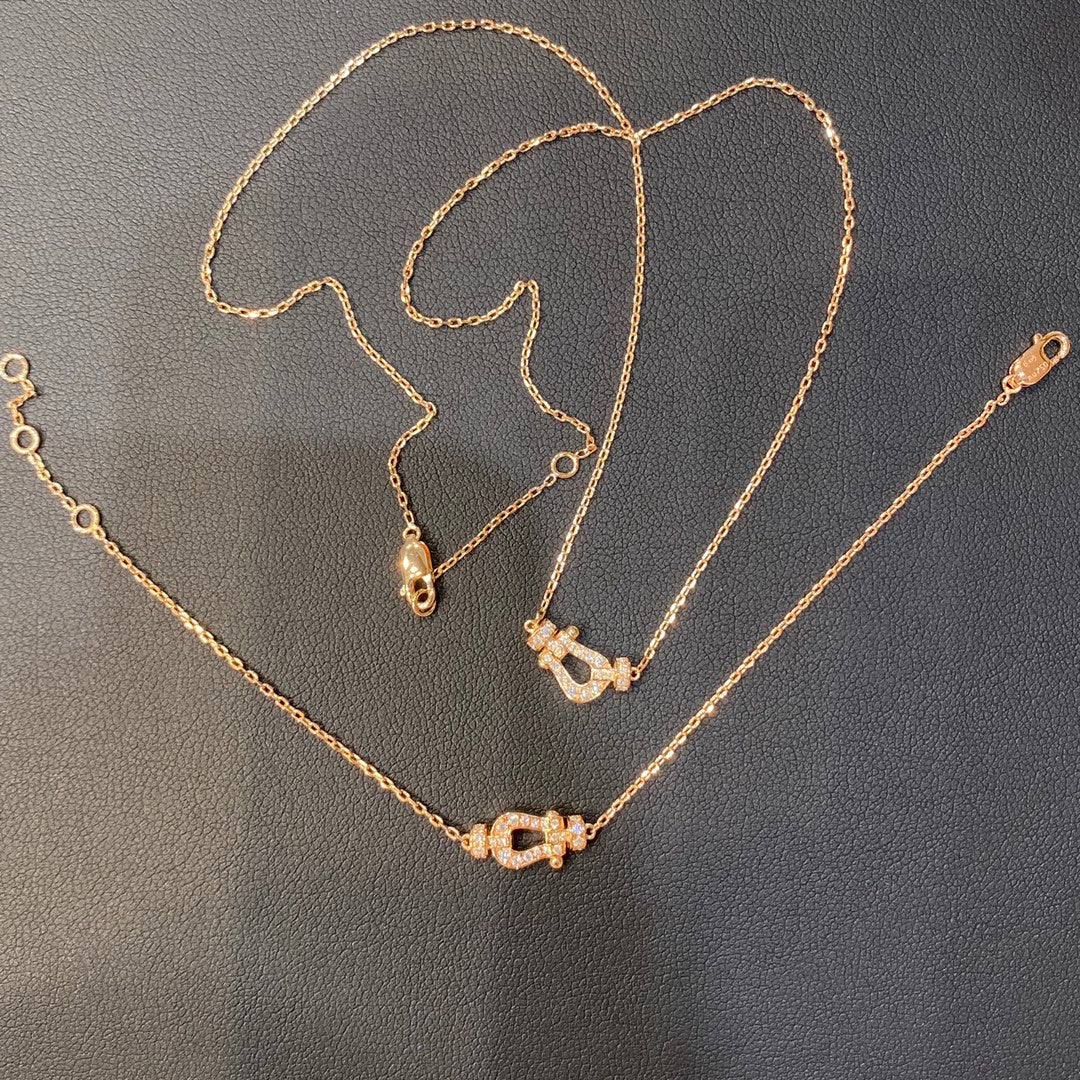 [Olivia JW]FORCE 10 DIAMOND PINK GOLD NECKLACE MINI MODEL