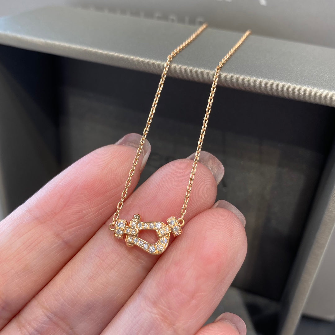 [Olivia JW]FORCE 10 DIAMOND PINK GOLD NECKLACE MINI MODEL