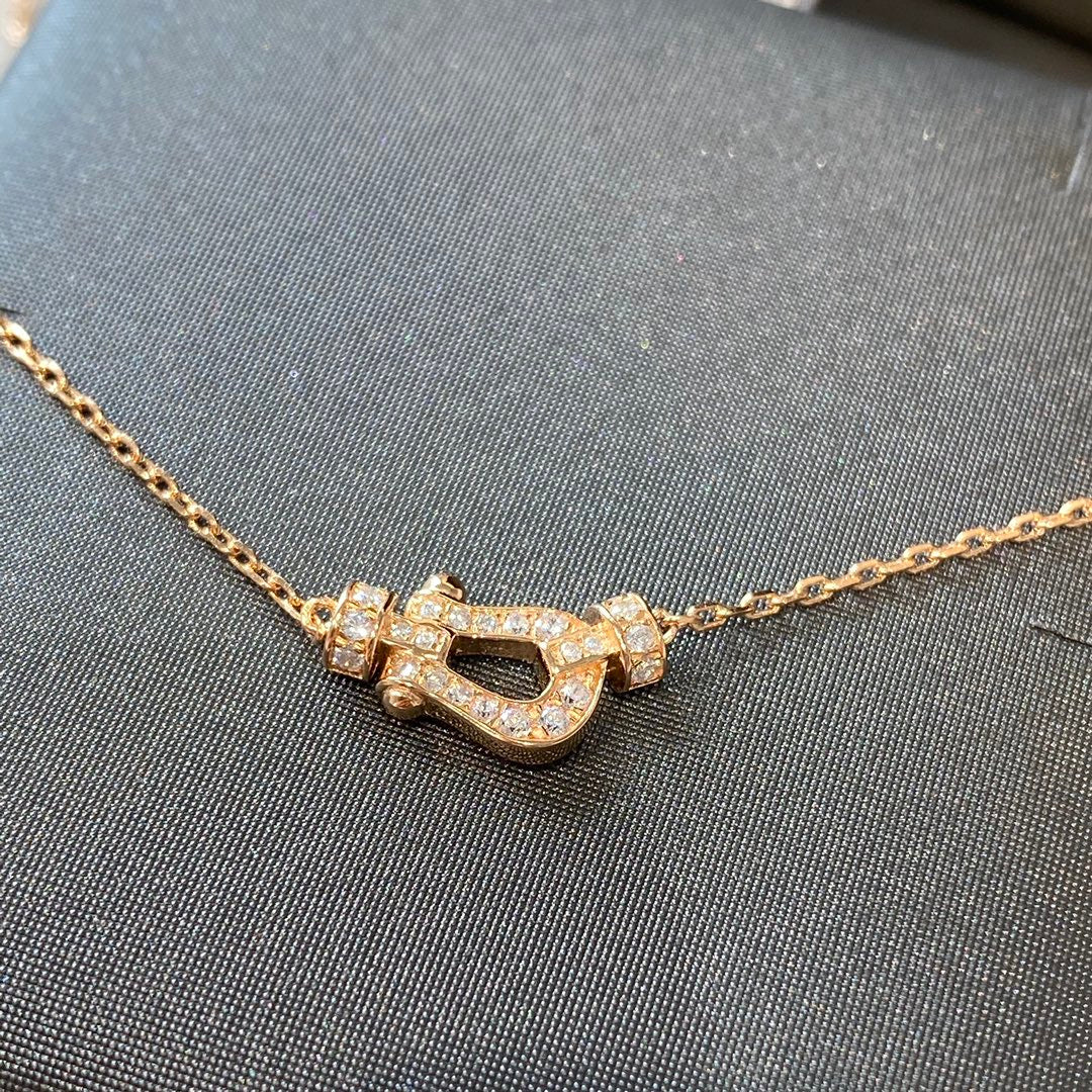 [Olivia JW]FORCE 10 DIAMOND PINK GOLD NECKLACE MINI MODEL