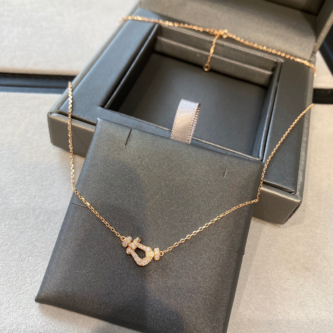 [Olivia JW]FORCE 10 DIAMOND PINK GOLD NECKLACE MINI MODEL