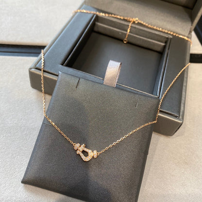 [Olivia JW]FORCE 10 DIAMOND PINK GOLD NECKLACE MINI MODEL