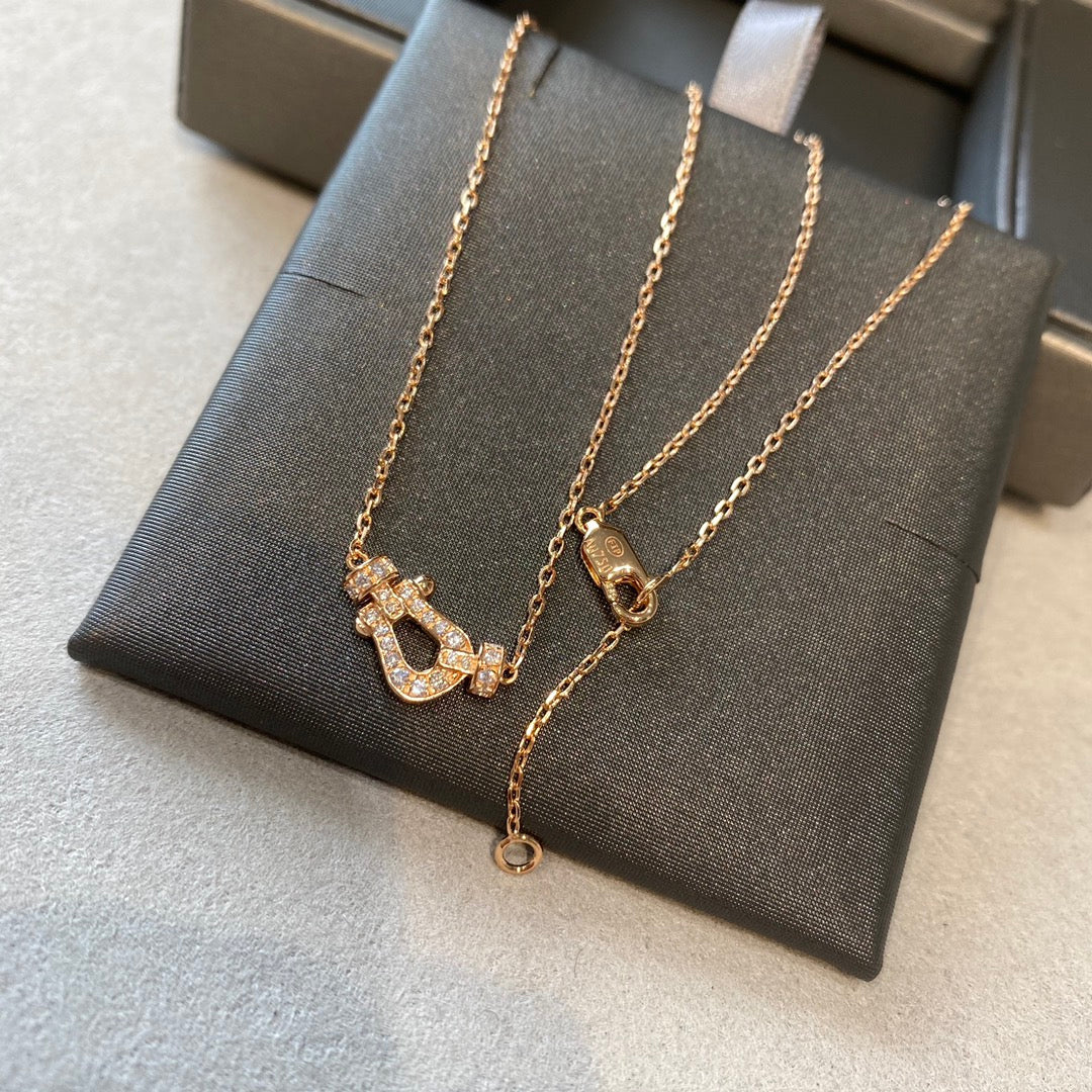 [Olivia JW]FORCE 10 DIAMOND PINK GOLD NECKLACE MINI MODEL