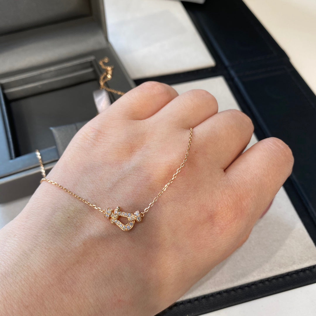 [Olivia JW]FORCE 10 DIAMOND PINK GOLD NECKLACE MINI MODEL