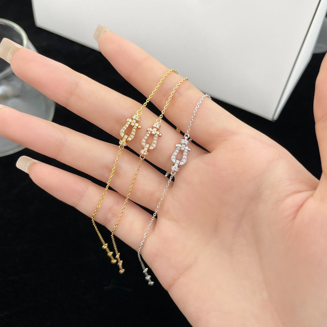 [Olivia JW]FORCE 10 FULL DIAMOND BUCKLE CHAIN LINK MINI MODEL