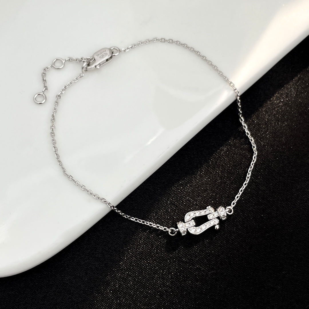 [Olivia JW]FORCE 10 FULL DIAMOND BUCKLE CHAIN LINK MINI MODEL