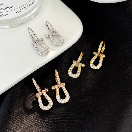 [Olivia JW]FORCE 10 FULL DIAMOND DROP EARRINGS MEDIUM MODEL
