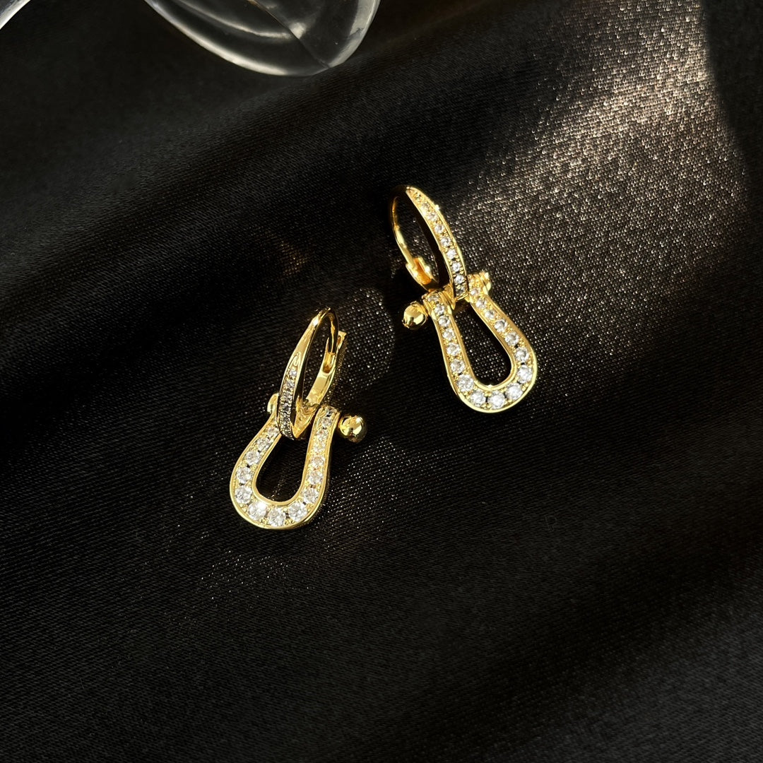 [Olivia JW]FORCE 10 FULL DIAMOND DROP EARRINGS MEDIUM MODEL