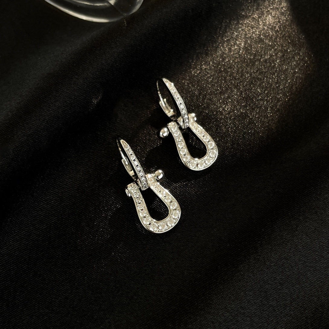 [Olivia JW]FORCE 10 FULL DIAMOND DROP EARRINGS MEDIUM MODEL