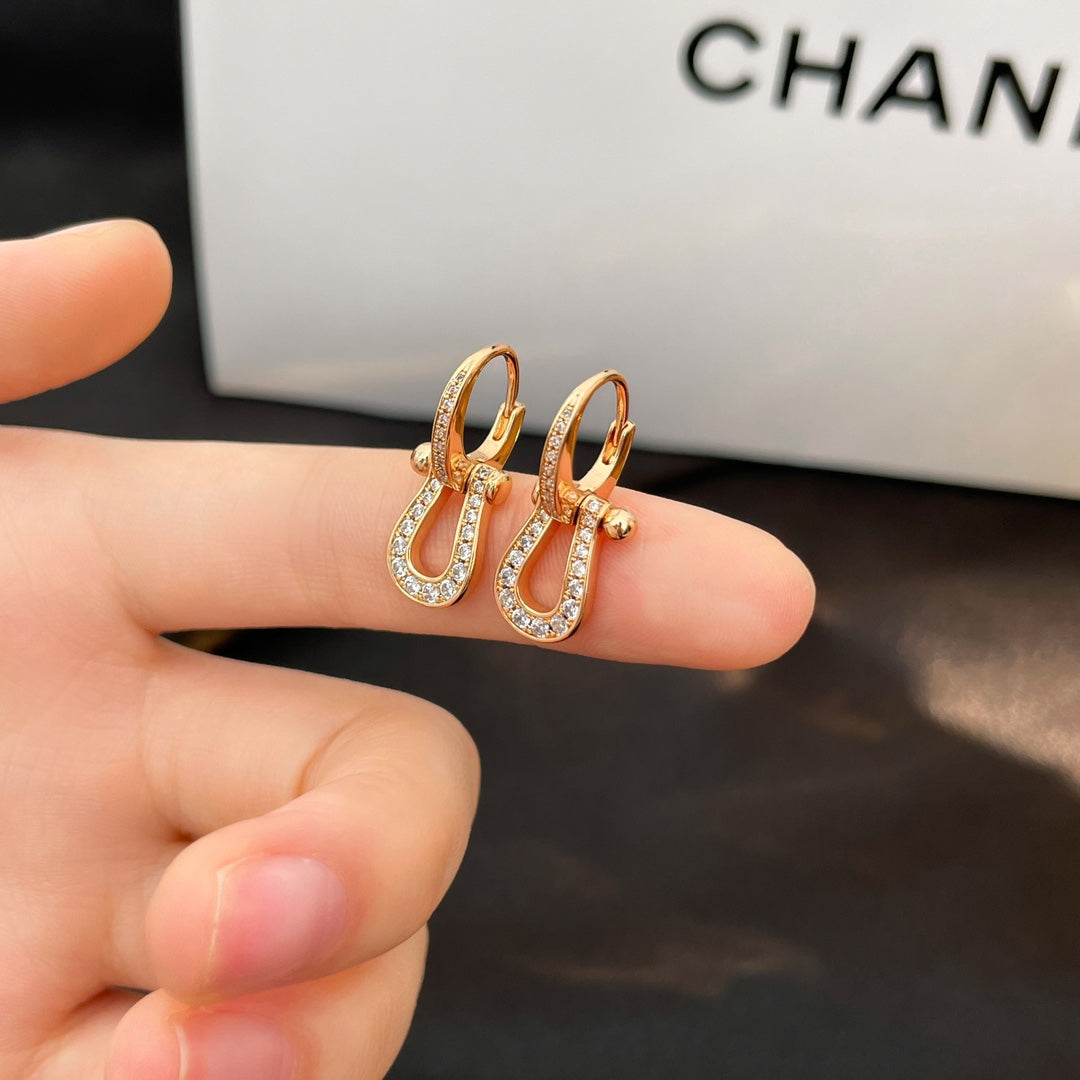 [Olivia JW]FORCE 10 FULL DIAMOND DROP EARRINGS MEDIUM MODEL