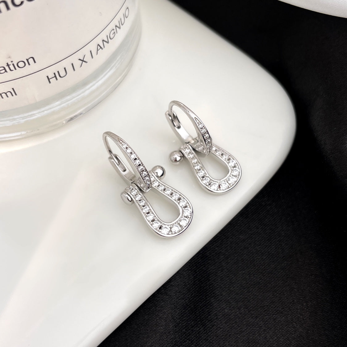 [Olivia JW]FORCE 10 FULL DIAMOND DROP EARRINGS MEDIUM MODEL