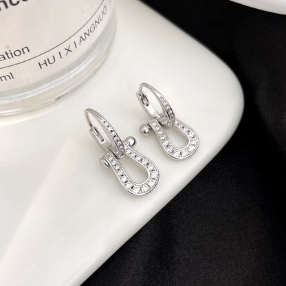 [Olivia JW]FORCE 10 FULL DIAMOND DROP EARRINGS MEDIUM MODEL