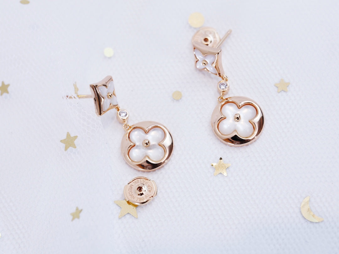 [Olivia JW]STAR AND SUN PINK GOLD MOP DROP EARRINGS