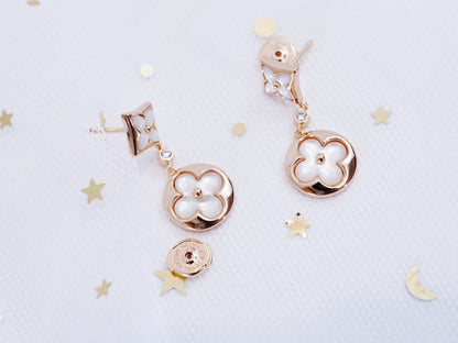 [Olivia JW]STAR AND SUN PINK GOLD MOP DROP EARRINGS
