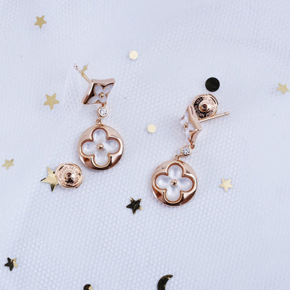 [Olivia JW]STAR AND SUN PINK GOLD MOP DROP EARRINGS