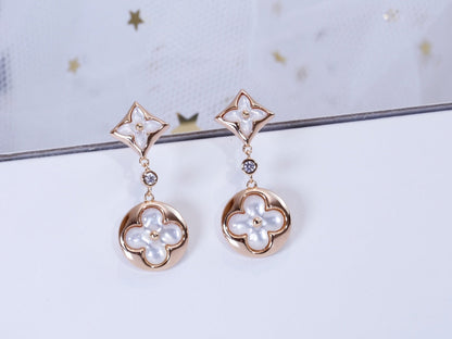 [Olivia JW]STAR AND SUN PINK GOLD MOP DROP EARRINGS