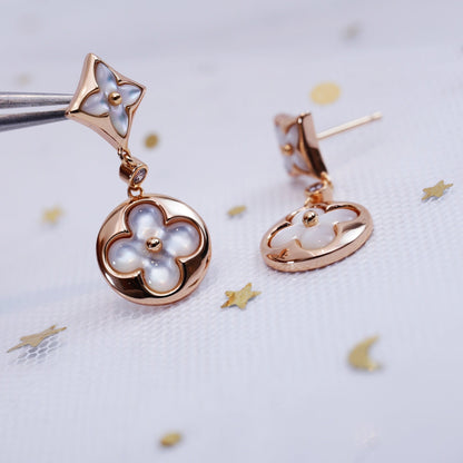 [Olivia JW]STAR AND SUN PINK GOLD MOP DROP EARRINGS