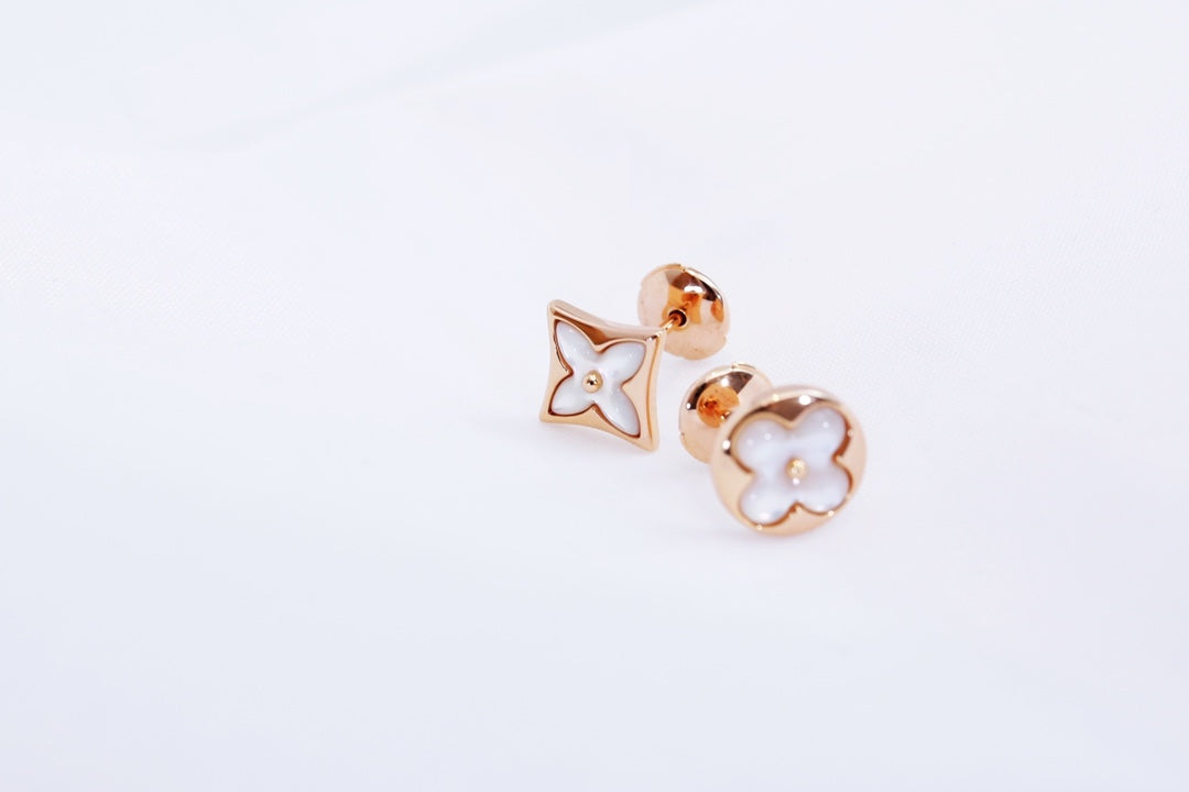 [Olivia JW]STAR AND SUN PINK GOLD MOP STUD EARRINGS