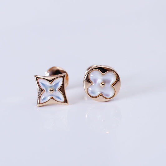 [Olivia JW]STAR AND SUN PINK GOLD MOP STUD EARRINGS